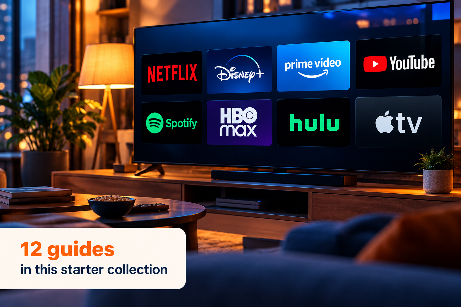 Digital entertainment services displayed on a television
